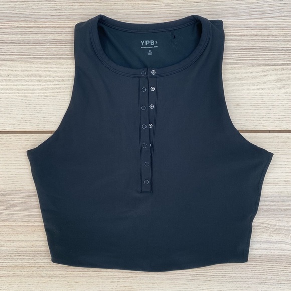 YPB sculptLUX Split-Hem Flare Legging + Plunge Henley Slim Tank | size M - Picture 5 of 14